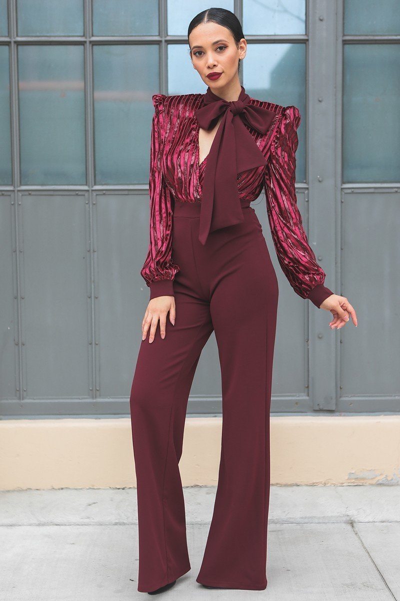 Gorgeous Shiny Lining Pattern Jumpsuit