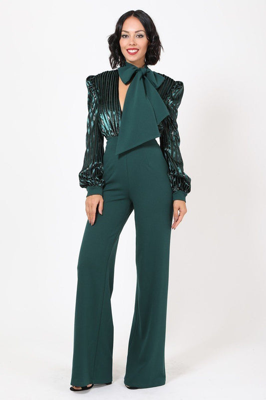 Gorgeous Shiny Lining Pattern Jumpsuit