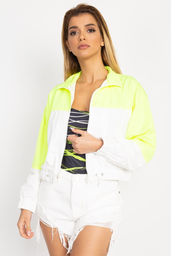 Long Sleeve Color Blocking Wind Breaker