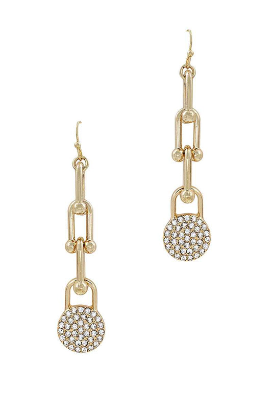 Chic Fashion Chain Drop And Rhistone Earring