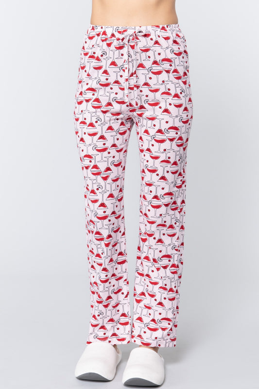 Cocktail Print Cotton Pajama