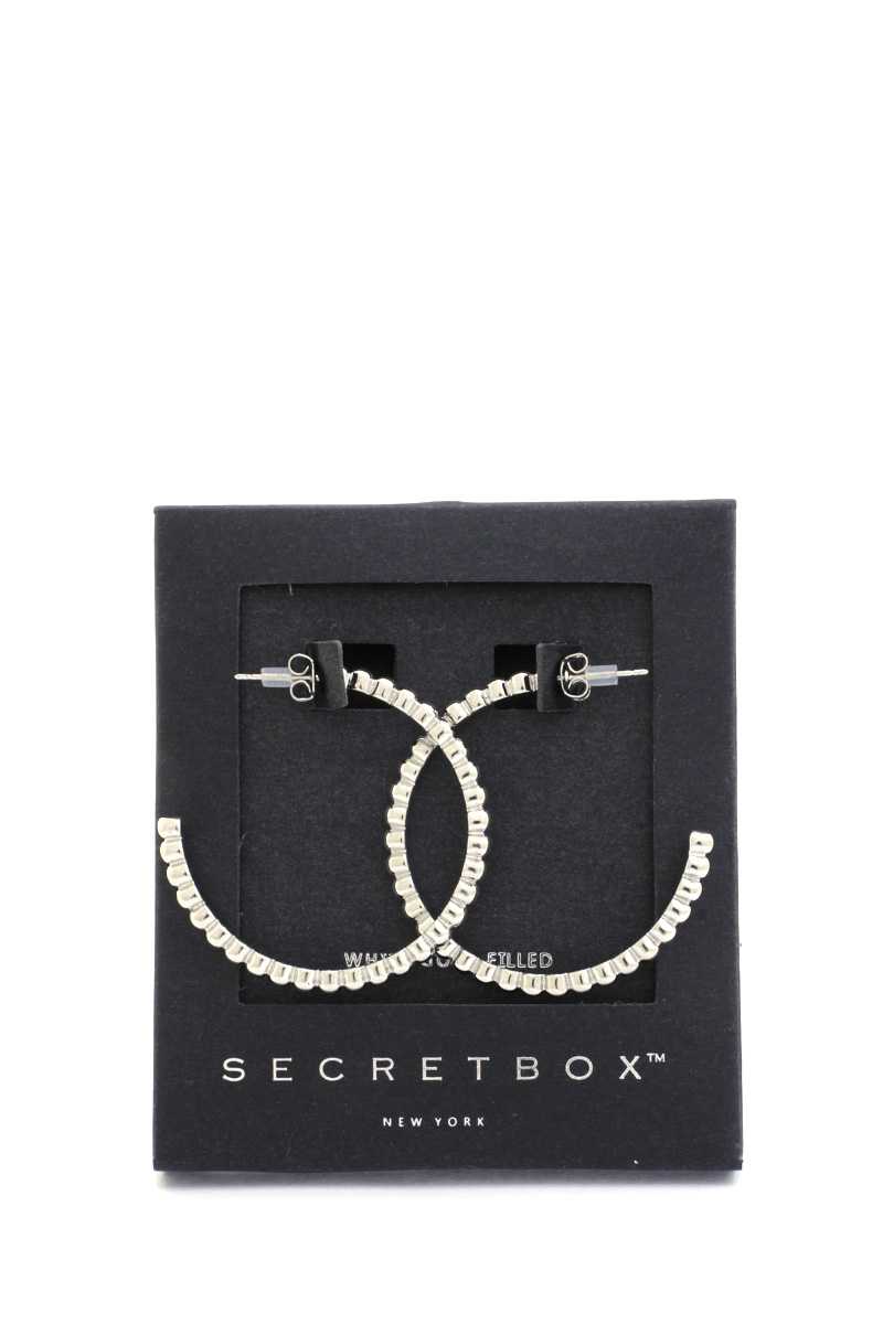 Secret Box Scallop Edge Open Circle Earring