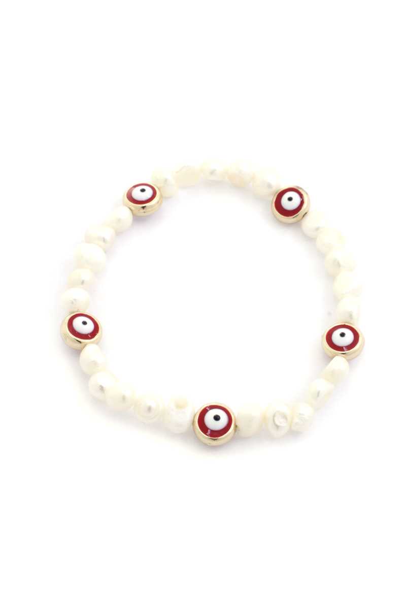 Eye Pearl Bead Stretch Bracelet